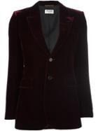 Saint Laurent 'angie' Velvet Blazer, Women's, Size: 38, Red, Silk/cotton/cupro/viscose