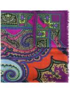 Etro Paisley Print Scarf, Adult Unisex, Pink/purple, Silk/wool