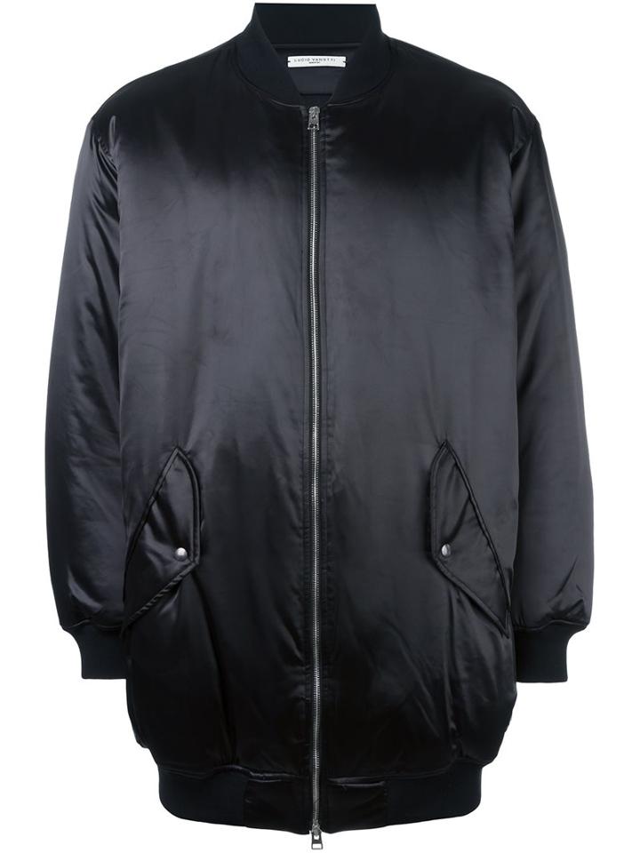 Lucio Vanotti Oversized Bomber, Men's, Size: 3, Black, Polyester/polyamide/cotton/viscose