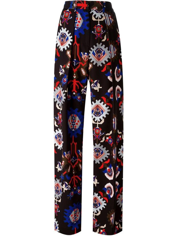 Msgm Printed Wide Leg Trousers