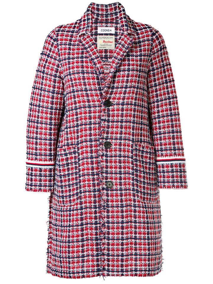 Coohem Spring Tweed Coat - Red