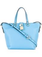 Dolce & Gabbana Padlock Detail Tote Bag, Women's, Blue, Calf Leather