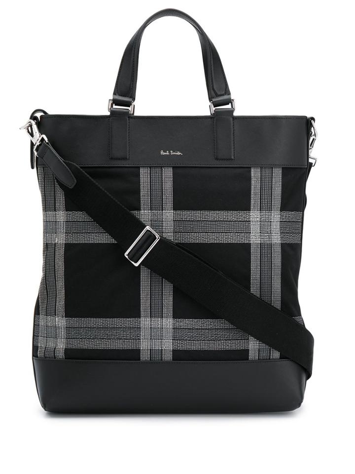 Paul Smith Check Print Tote - Black