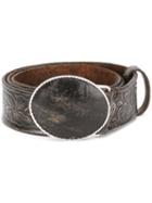 Golden Goose Deluxe Brand Floral Embossed Belt, Men's, Size: 95, Brown, Bos Taurus