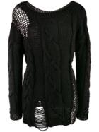 Almaz Open Knit Details Jumper - Black