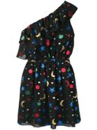 Saint Laurent Embroidered Stars And Moons Dress - Black