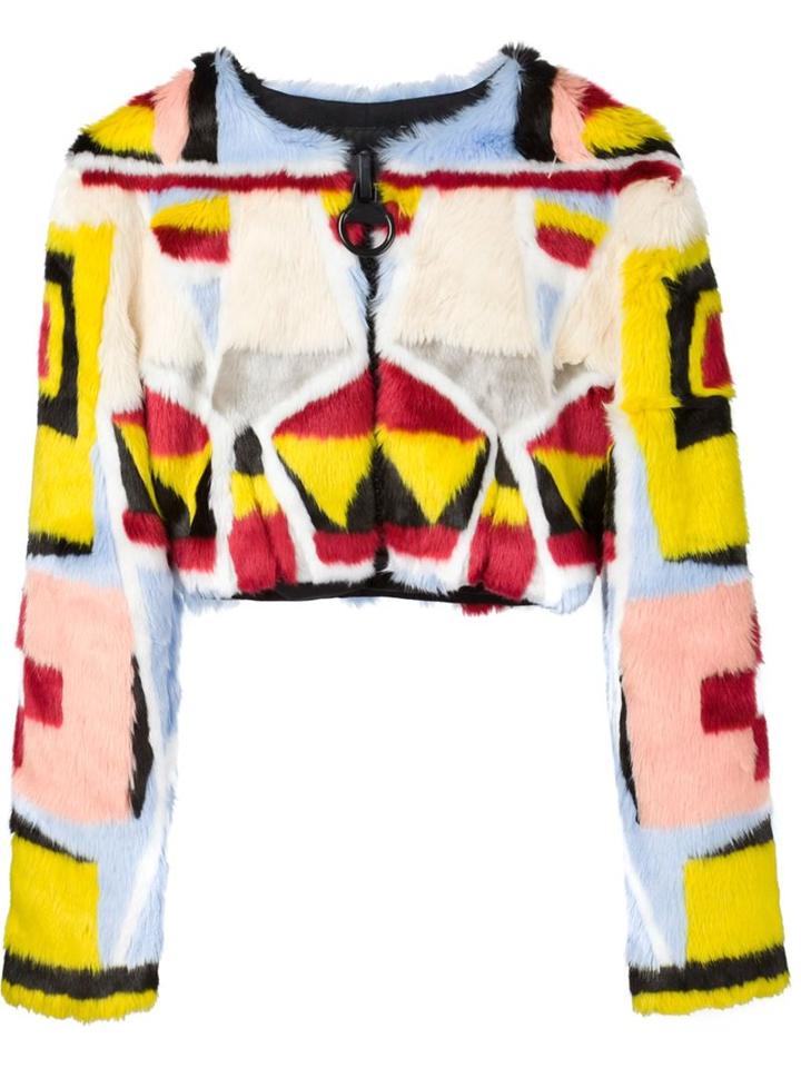 Ktz Cropped Jacket, Women's, Size: Small, White, Acrylic