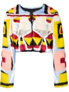 Ktz Cropped Jacket, Women's, Size: Small, White, Acrylic