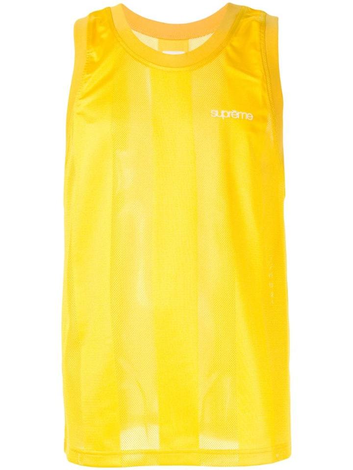 Supreme Mesh Stripe Tank Top - Yellow