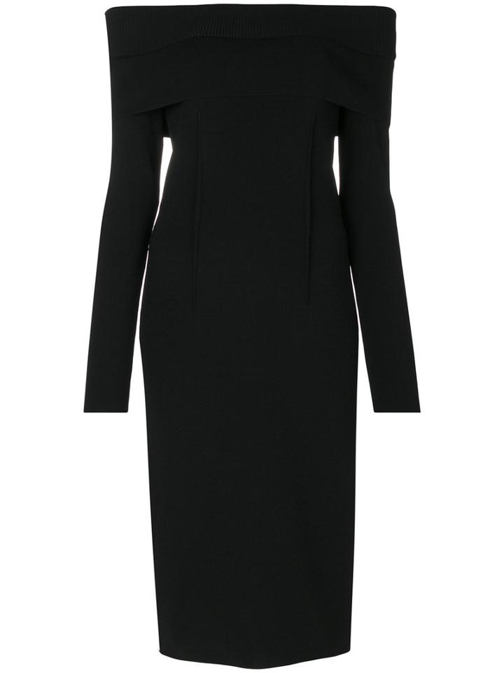 Tom Ford - Off Shoulder Evening Dress - Women - Polyester/viscose - M, Black, Polyester/viscose