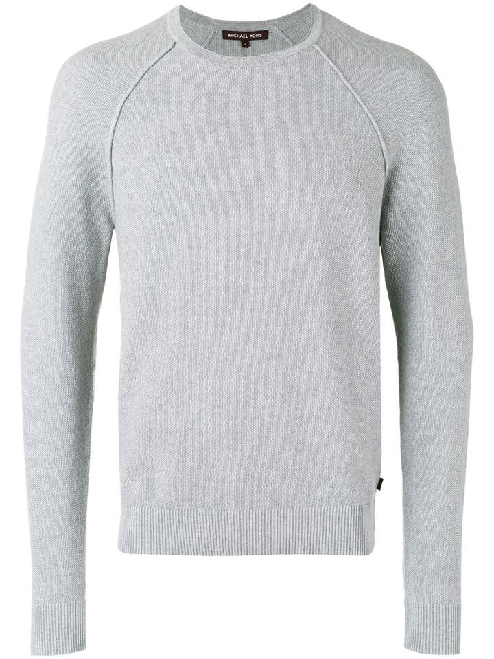 Michael Kors Ribbed Trim Sweatshirt, Men's, Size: Medium, Grey, Cotton