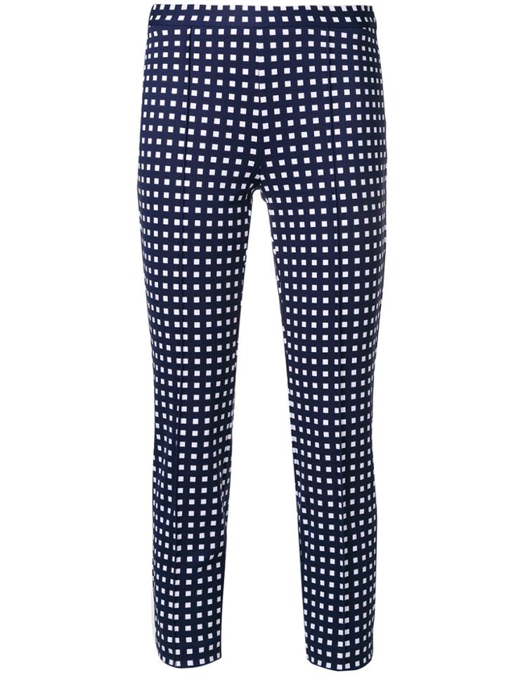 Michael Michael Kors Square Print Cropped Trousers - Blue