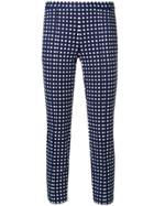 Michael Michael Kors Square Print Cropped Trousers - Blue