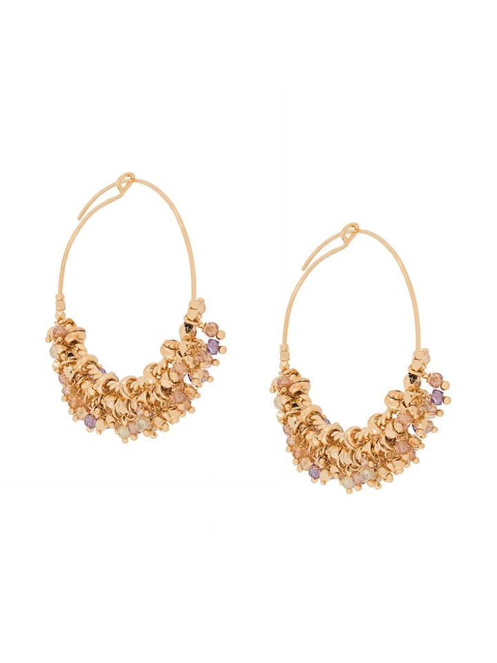 Gas Bijoux Embellished Hoop Earrings - Metallic