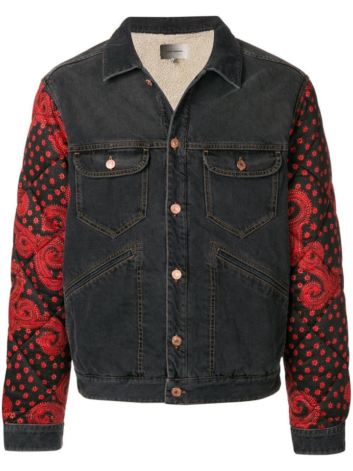 Isabel Marant Quilted Sleeve Denim Jacket - Black