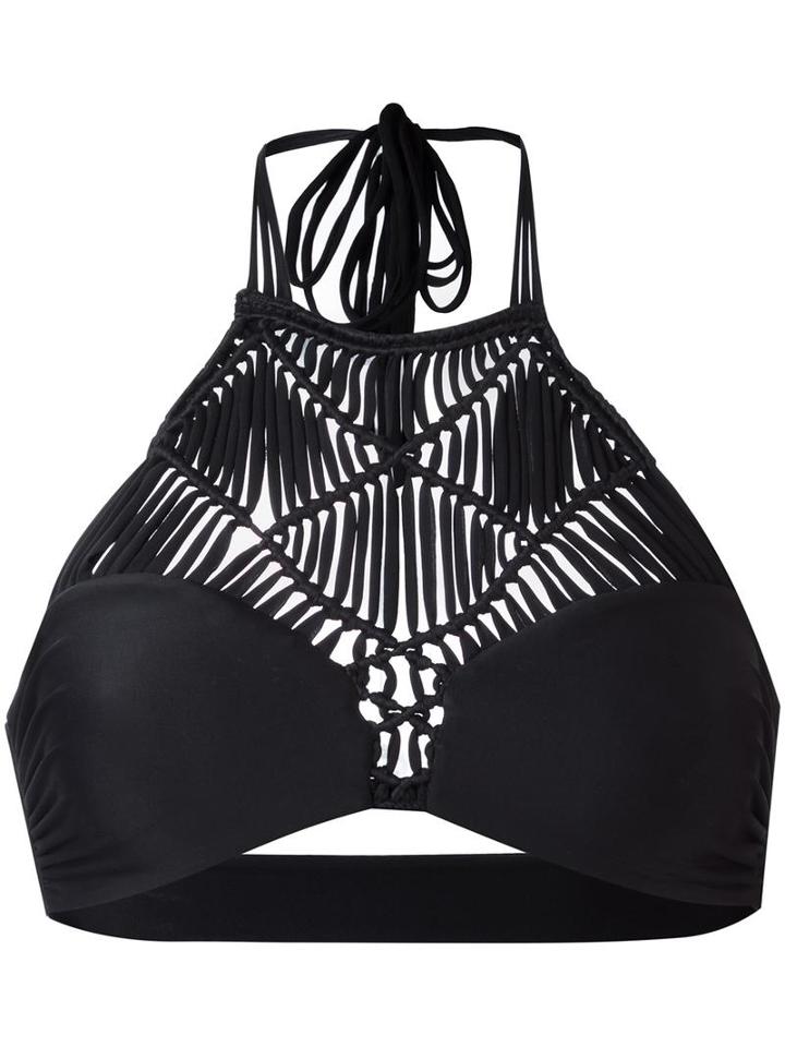 Mikoh 'waimea' Bikini Top, Women's, Size: Small, Black, Nylon/spandex/elastane