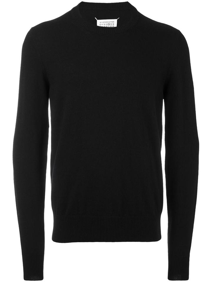 Maison Margiela Elbow Patch Sweater, Men's, Size: Small, Black, Leather/wool