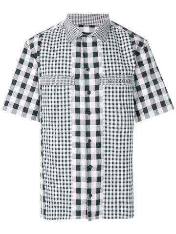David Catalan Gingham Panel Shirt - Black