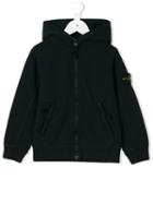 Stone Island Junior - Zipped Hoodie - Kids - Cotton - 12 Yrs, Boy's, Black