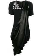 Mm6 Maison Margiela Drape Dress T-shirt - 983 Black/black