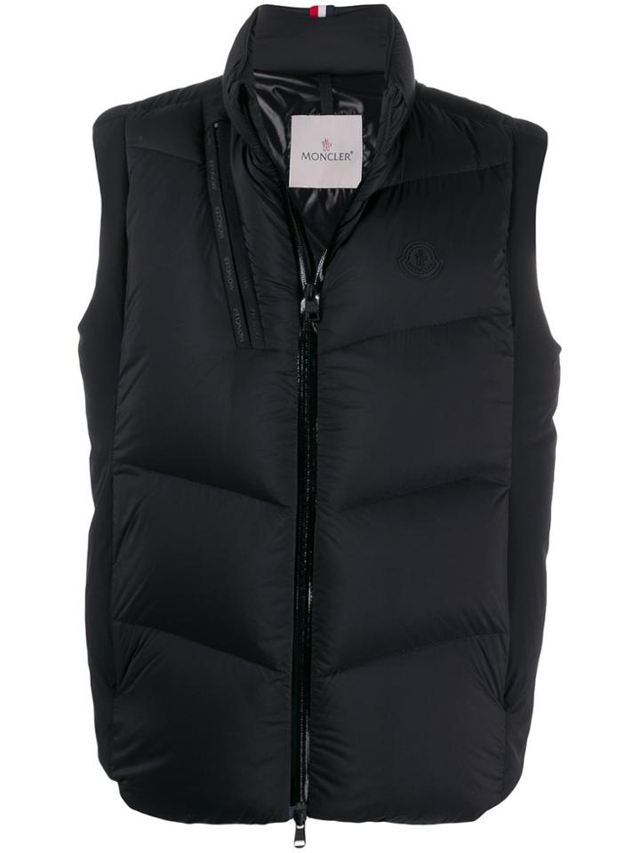 Moncler Padded Zip-front Gilet - Black