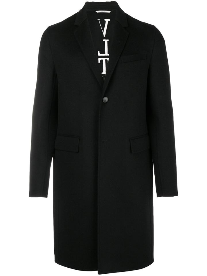 Valentino Classic Single-breasted Coat - Black