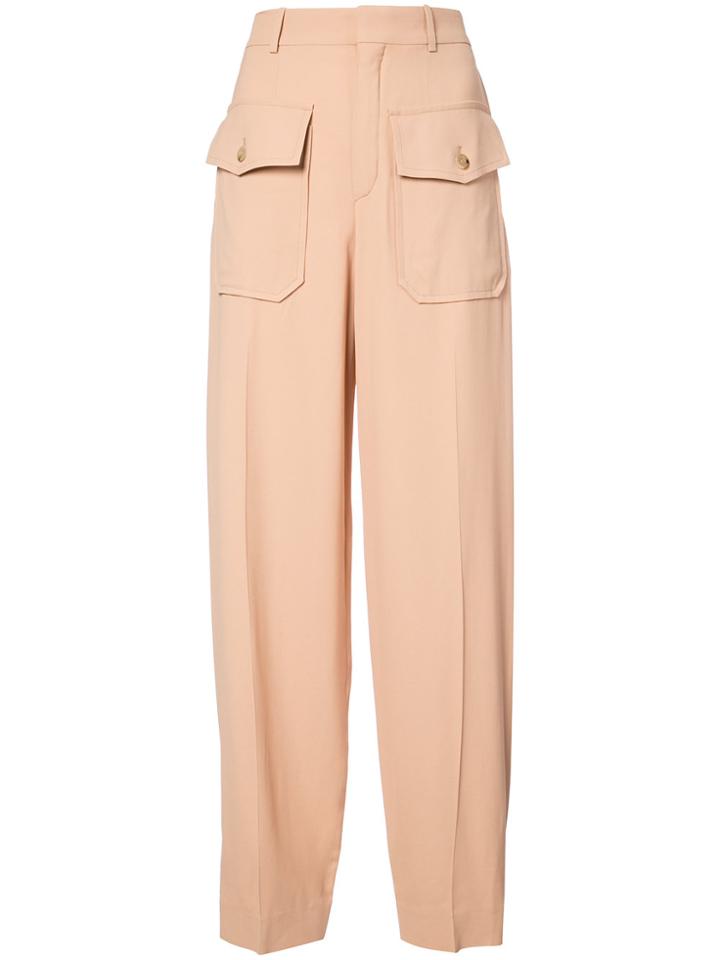 Chloé Pocket Embellished Trousers - Brown