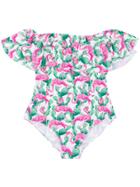 Mc2 Saint Barth Kids Teen Flamingo Twist Print Swimsuit - Pink
