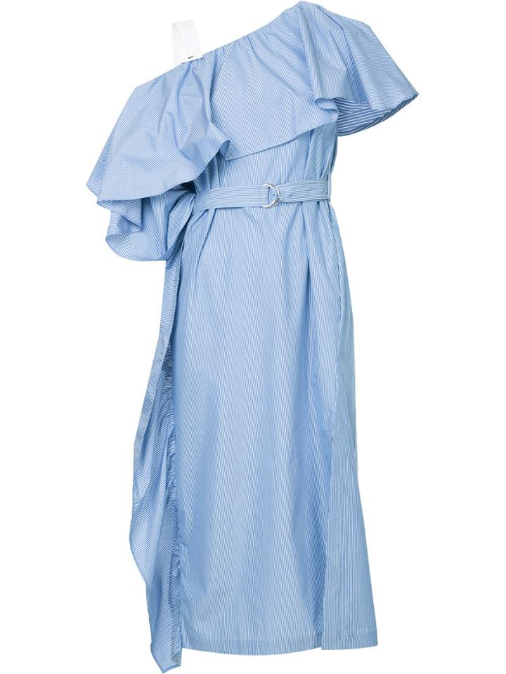 Eudon Choi Ruffled Off Shoulder Dress - Blue