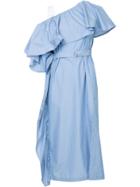 Eudon Choi Ruffled Off Shoulder Dress - Blue