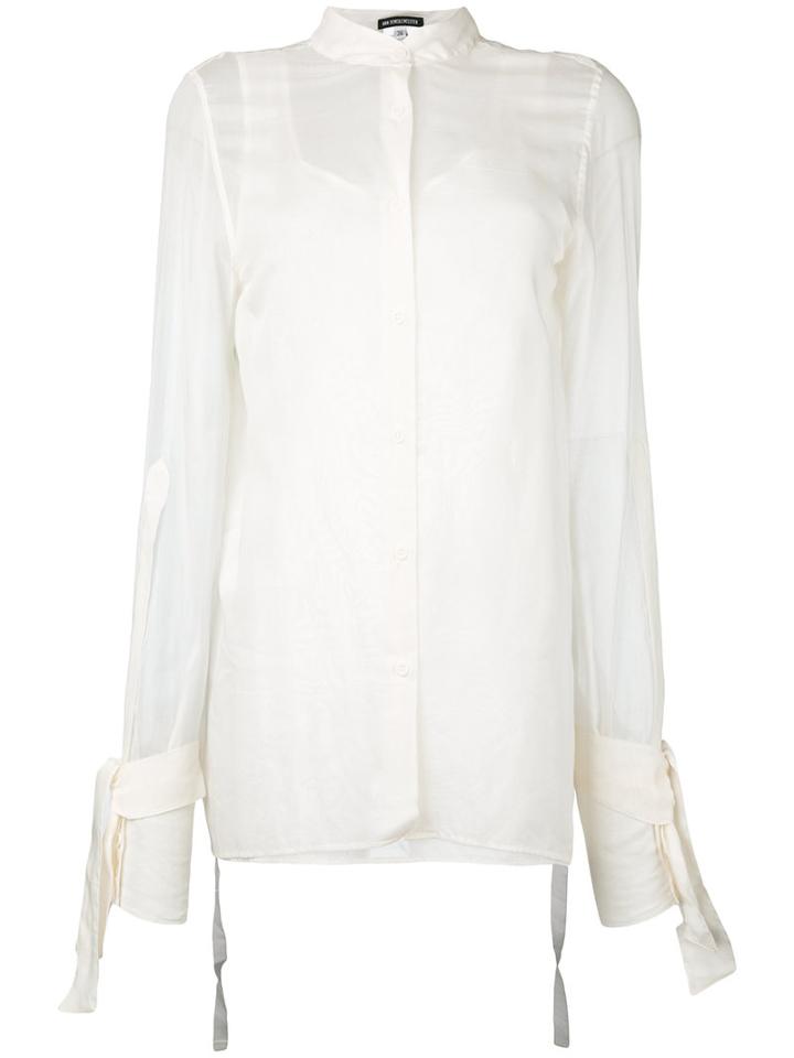 Ann Demeulemeester - Open Back Shirt - Women - Silk/cotton - 38, White, Silk/cotton