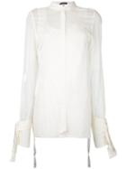 Ann Demeulemeester - Open Back Shirt - Women - Silk/cotton - 38, White, Silk/cotton