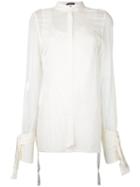 Ann Demeulemeester - Open Back Shirt - Women - Silk/cotton - 38, White, Silk/cotton