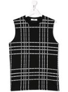 Msgm Kids Teen Checked T-shirt - Black