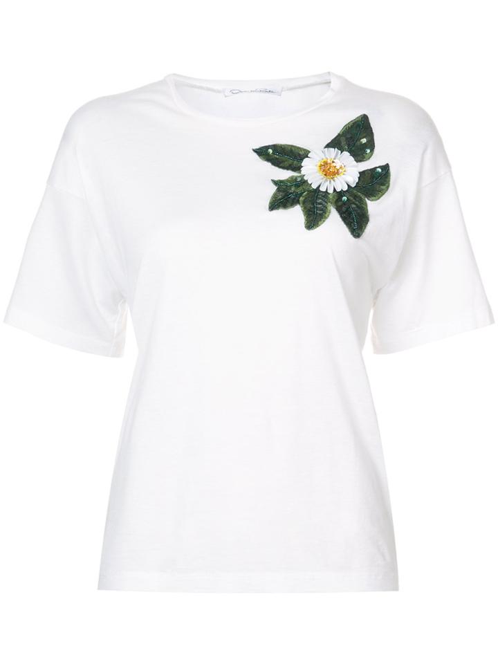 Oscar De La Renta Appliqué Detail T-shirt - White