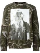 Palm Angels Photo Print Sweatshirt, Men's, Size: L, Green, Cotton