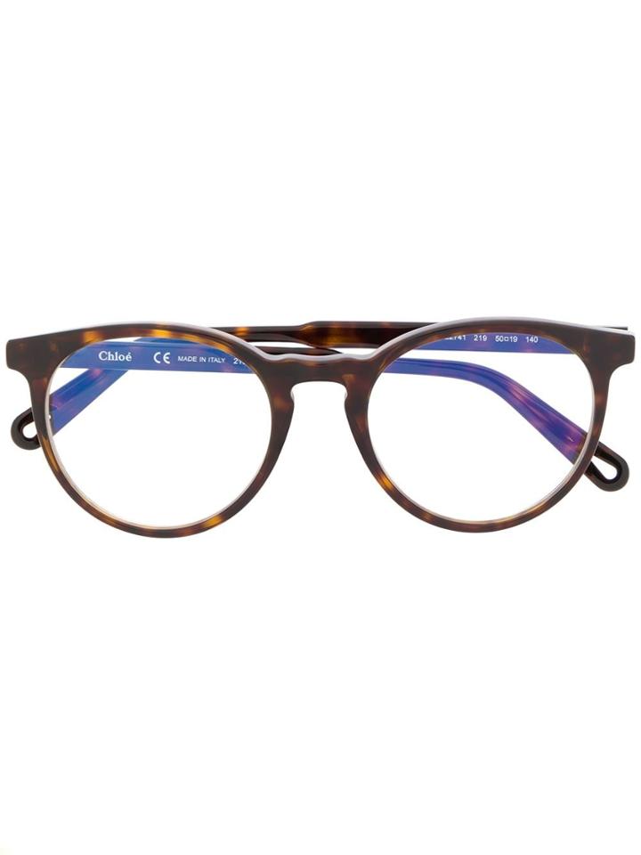 Chloé Eyewear Tortoiseshell Round Frame Sunglasses - Brown