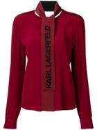 Karl Lagerfeld Logo Bow Blouse - Red