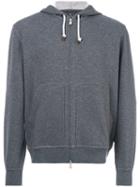 Brunello Cucinelli - Zipped Hoodie - Men - Cotton/polyamide - Xxl, Grey, Cotton/polyamide