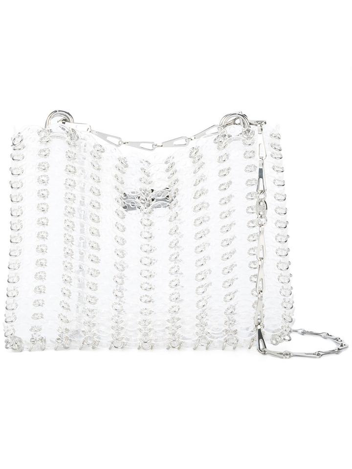 Paco Rabanne Metal Ring Detail Shoulder Bag, Women's, Grey, Plastic