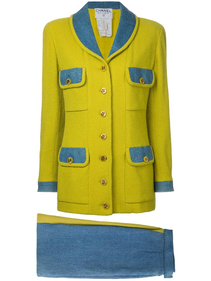 Chanel Vintage Long Sleeve Setup Suit - Green