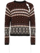 Raf Simons Fairisle Cutout Mohair Wool Blend Jumper - Black