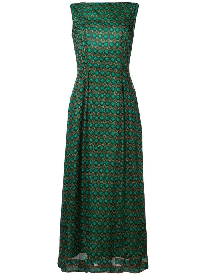Aspesi Printed Boat Neck Dress - Green