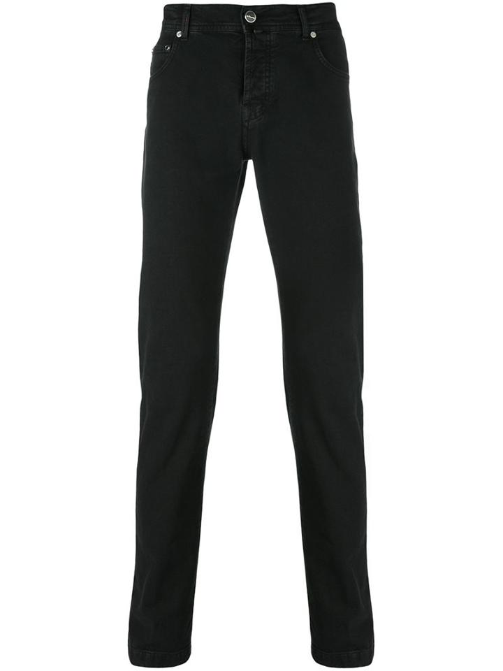 Kiton Slim Fit Jeans, Men's, Size: 32, Black, Cotton/spandex/elastane/wool