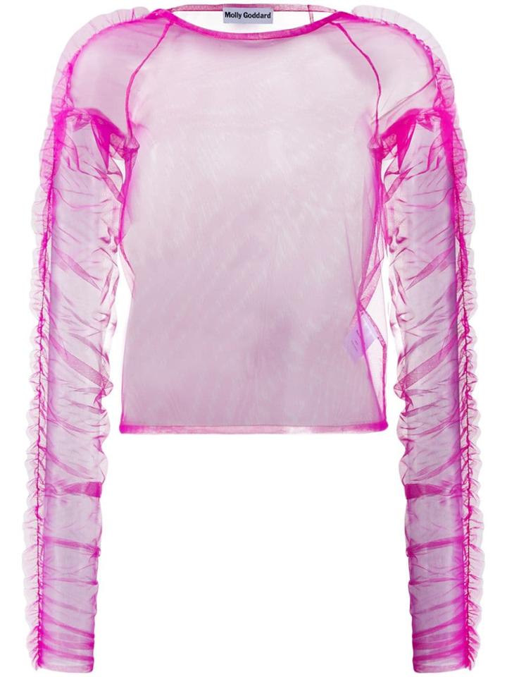 Molly Goddard Ruffled Tulle Blouse - Pink