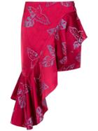 Martha Medeiros Jacquard Asymmetrical Skirt - Pink & Purple
