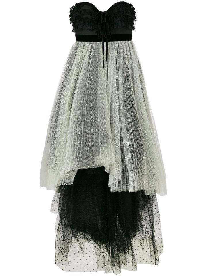 Philosophy Di Lorenzo Serafini Long Asymmetric Tulle Dress - Black