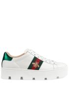 Gucci Ace Embroidered Platform Sneaker - White