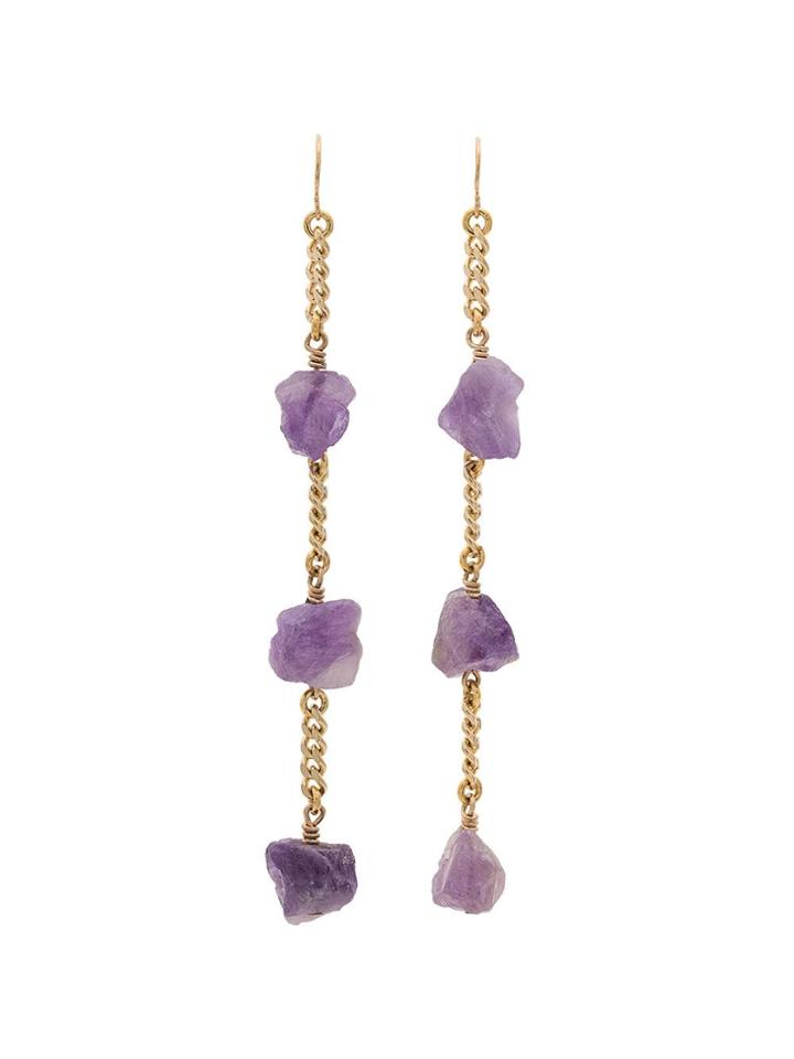 Märta Larsson Amethyst Drop Earrings - Purple