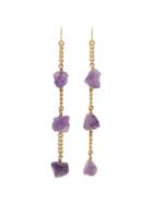 Märta Larsson Amethyst Drop Earrings - Purple